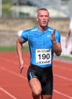 Richard Kilty (Gateshead) winning the 200 metres Open during the Hexham Decathlon and Heptathlon. Photo: David T. Hewitson/Sports for All Pics